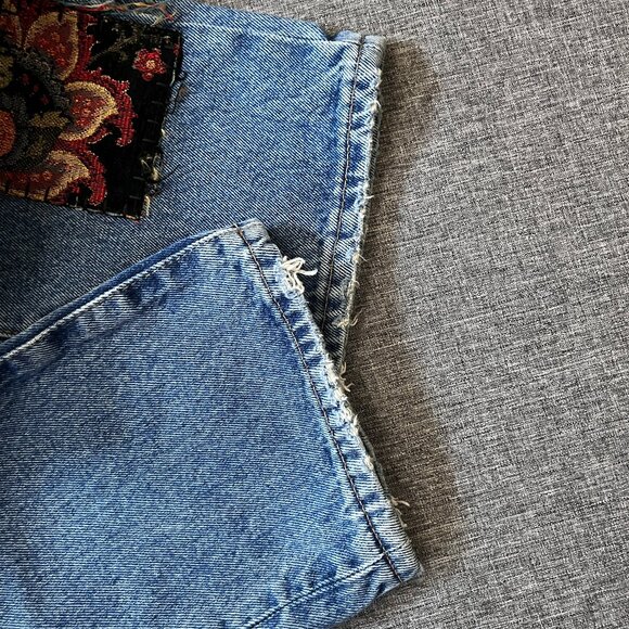 Free People Poppy Patchwork Straight Jeans - Women's Size 27*27 - Blue - Picture 12 of 13